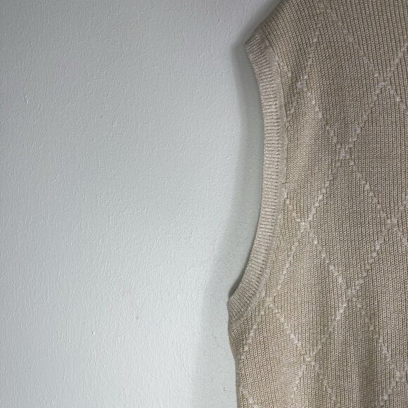 Alan Flusser Sweater Vest Mens XL Argyle V Neck Golf Preppy Minimalist Old Money - Picture 4 of 10